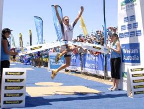 Tim Berkel wins his first Ironman in Newtons with the Fastest Run Split