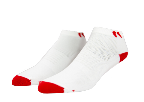 White / Red Low Cut Socks